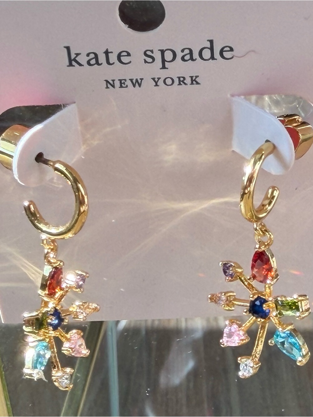 Kate Spade Firework Flower Huggie Esrrings